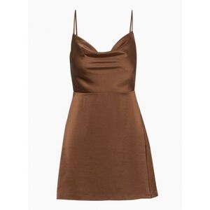Sunday Best Chocolate Satin Dress